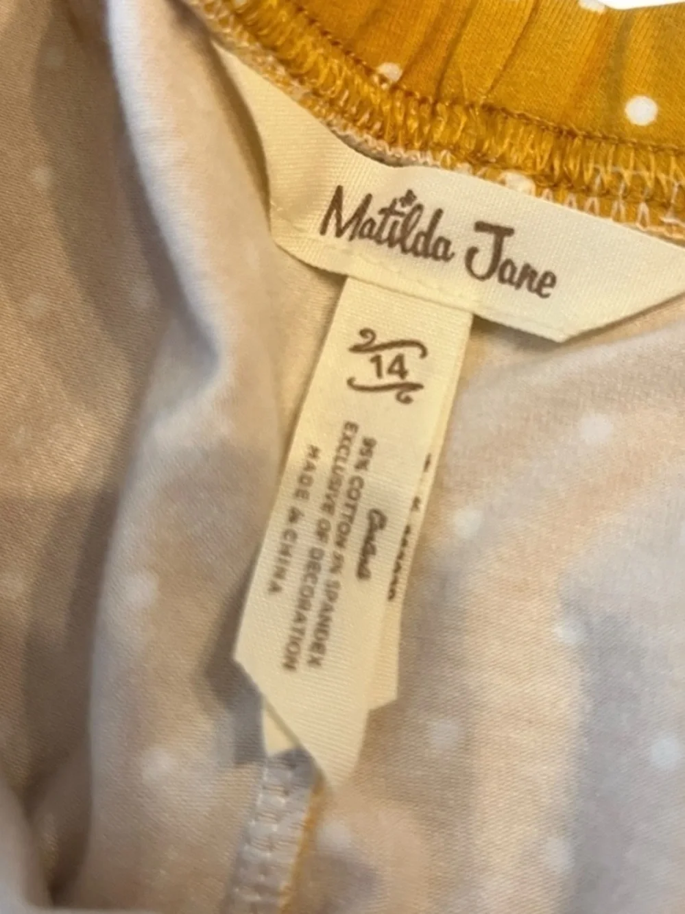 Matilda Jane Set Yourself Scrappy Polka Dot Shirt and Pants Outfit Set Sz 14